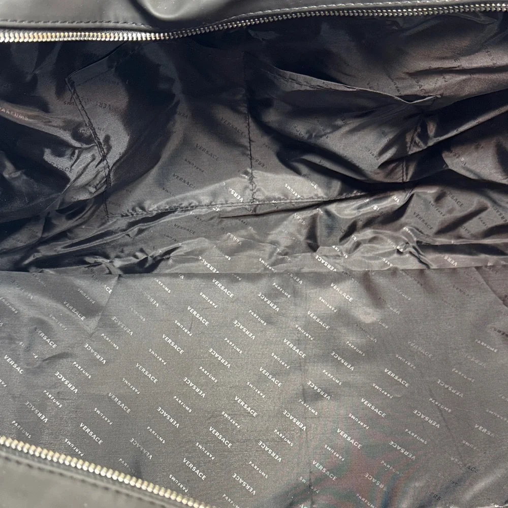Versace Black and Gray Duffel Bag travel bag/ gym bag